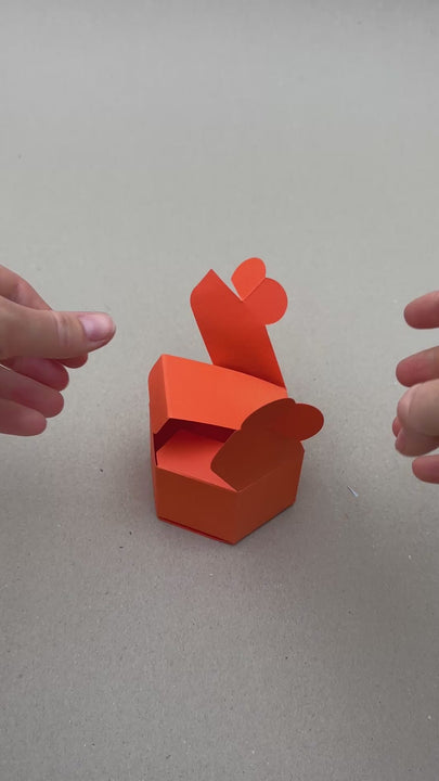 Geschenkbox sechseckig orange