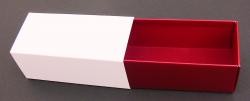 Schiebeschachtel Weiß + Rot 11x5x4,5 cm